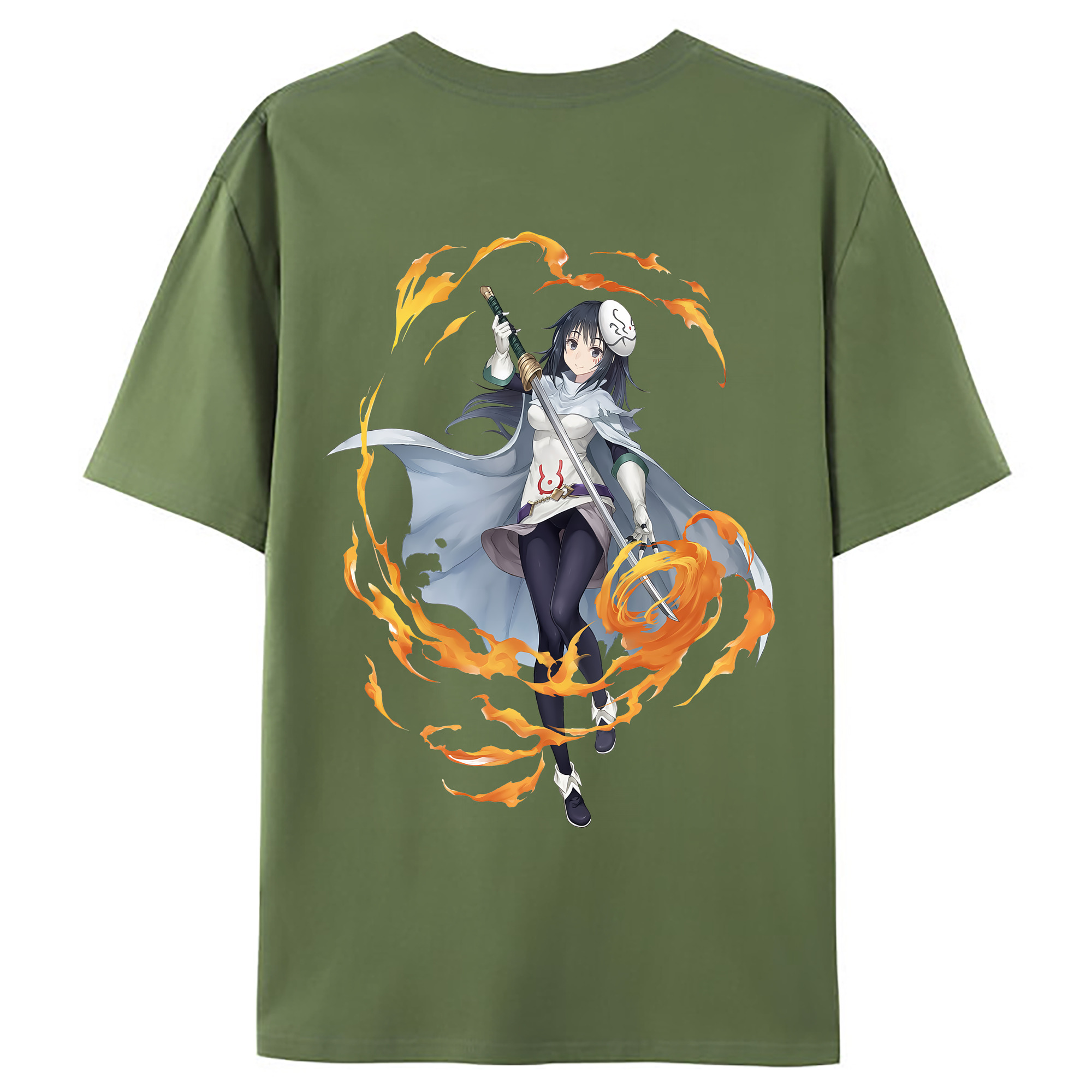 （画像用） 転スラ Regarding Reincarnated to Slime 綿100％ メンズ半袖Tシャツ（バックプリント） 通気性